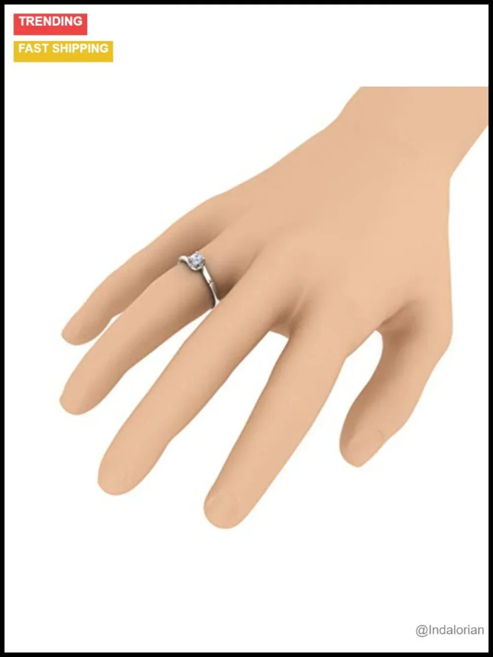 1/4 Carat Diamond Solitaire Engagement Ring Band in 10K Gold